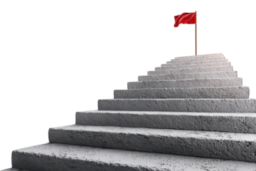 Luxury red carpet spiral stairway to the sky achievement concept.