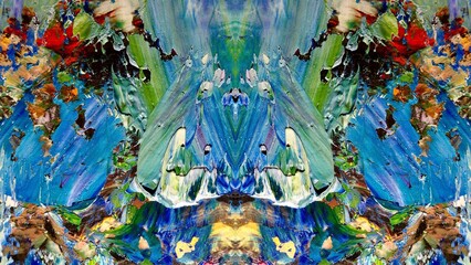 Naklejka premium Abstract art background . Hand painting artwork on canvas .