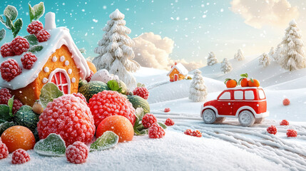 Winter landscape is magically cheerful