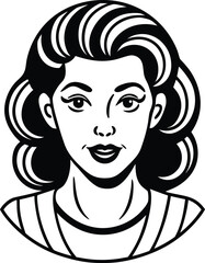 black and white portrait of a woman