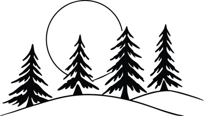 Obraz premium winter landscape with trees