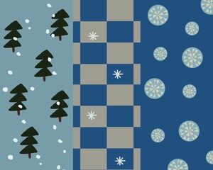 christmas tree and snowflakes