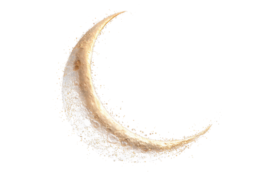 Realistic  Moon on White Background