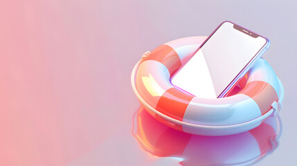 3d Isometric Pastel Gradient Icon smartphone