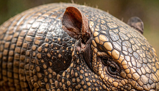 close-up of armadillo skin pattern