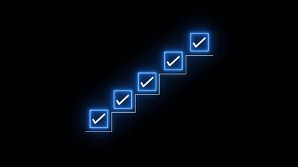 Checklist and task progress tracking concept on transparent background. Productivity, goal setting, and efficient project management. Motion graphics of progress icons.
