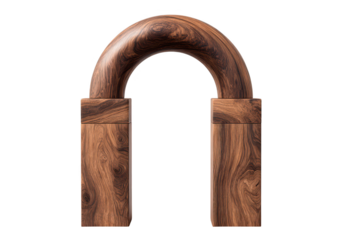 old wooden door isolated on transparent background