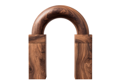 old wooden door isolated on transparent background