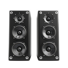 Fototapeta premium Premium Audio Speakers Black Loudspeakers Stereo Sound Entertainment System Music Home Theater