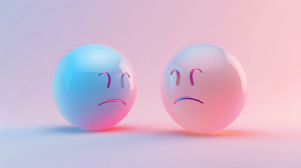 3d Isometric pastel gradient icon two chat bubble