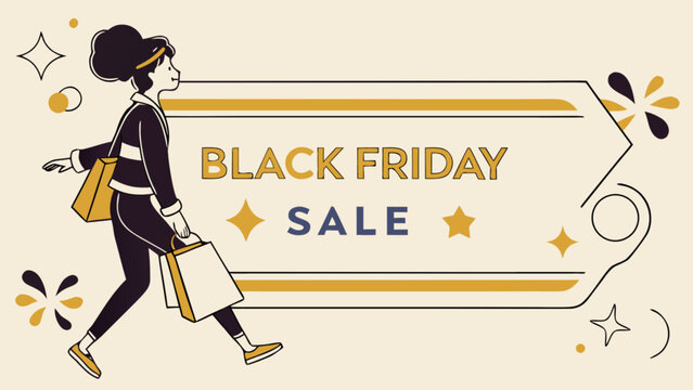 Black friday sale shopping deals and offers promotional advertising template for business and marketing 2024 - Powered by Adobe