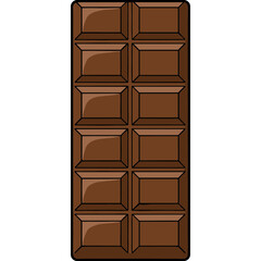 Reflective Chocolate Block Flat 3D Vector Illustration
