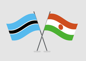 Botswana and Niger vector flags with simple international vibe