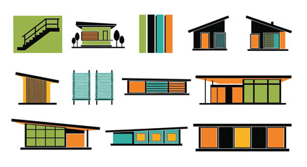 Modern architecture designs and house styles home design illustration