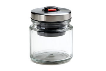 Electric jar sealer securing homemade jams or sauces isolated on transparent background