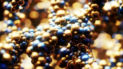 Abstract DNA structure concept with blue and golden spheres, science, technology - Powered by Adobe