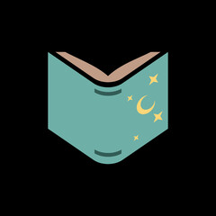 Naklejka premium Magic book icon isolated on black background