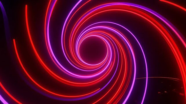 Neon spiral light pattern