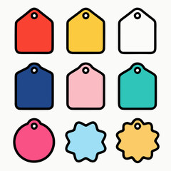 Colorful Blank Holiday Price Tags and Gift Labels