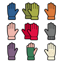 Obraz premium Assortment of Various Colored Winter Gloves and Knitwear