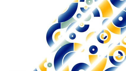 Modern Geometric Circles Abstract Background Blue Yellow