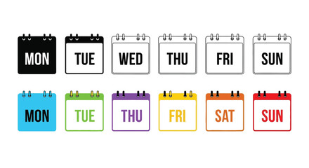 Days of the week calendar vector illustration schedule planner