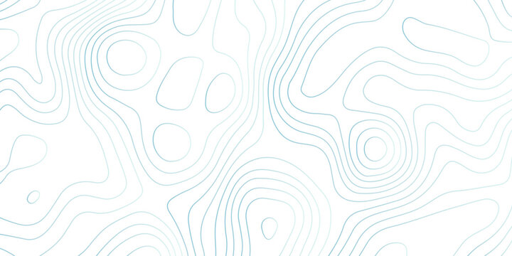 Abstract white and blue contour line pattern, resembling a topographic map. The overall style should be minimalistic, modern, and artistic. wavy topographic map and curved line background.