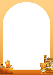 Cute Bear Lover Frame Vertical 09 – Bakery Frame with Pastry Art