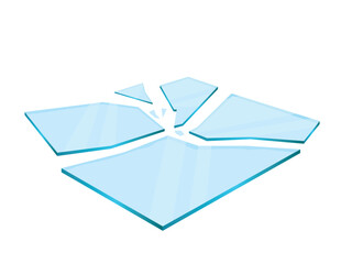 Brokel glass and fragments, glass pieces splash