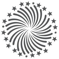 Obraz premium Festive firework burst with a circular ring of stars vector icon