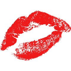 Red Lipstick Kiss Mark Illustration Transparent Background Passionate Emotion