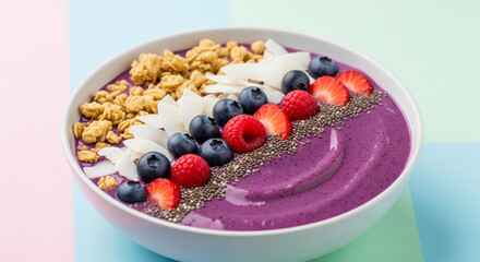 Purple Smoothie Bowl with Berries