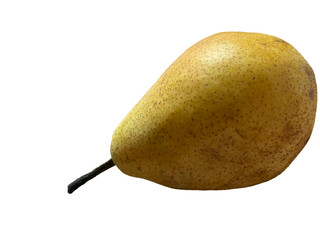 Ripe, yellow pear isolated on a transparent background. Aesthetic yellow fruits for food concept, harvesting themes, healthy eating, and packaging design. PNG