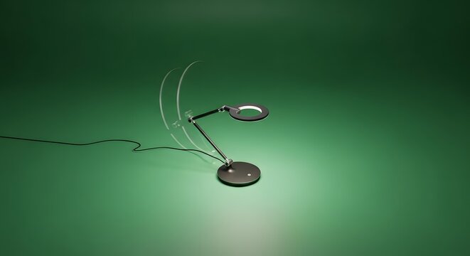 A modern, sleek desktop microphone with a flexible arm and pop filter set against a vibrant green background, ideal for recording and broadcasting purposes