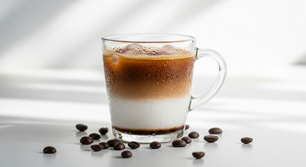 Iced Latte Coffee with Minimal Aestheti