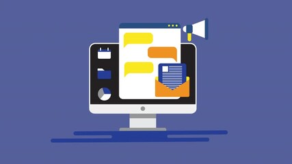 2D animation concept clip of website dashboard creation, UX interface mockup, and online platform builder (4K)