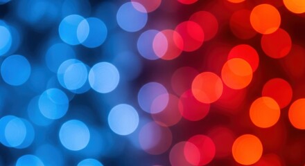 Blue and red bokeh lights with a gradient effect.