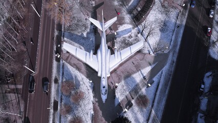 airplane in the city