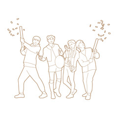 Friends celebrating vietnamese new year Friends celebrating vietnamese new year