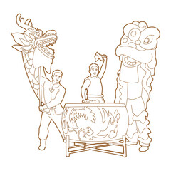 the dragon and lion dance., the dragon and lion dance. the dragon and lion dance.