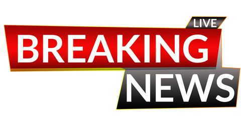 Live Breaking News Banner with Dynamic Red Alert Design