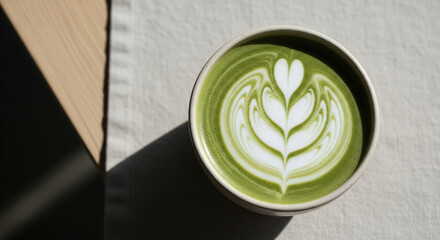 Matcha Latte with Latte Art