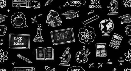 Chalk Drawing: Back to School Supplies