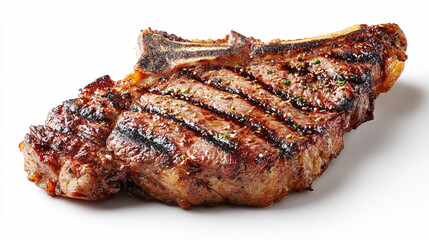 bbq steak isolated on white background