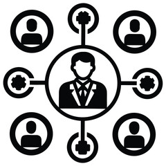 job matching algorithm vector icon