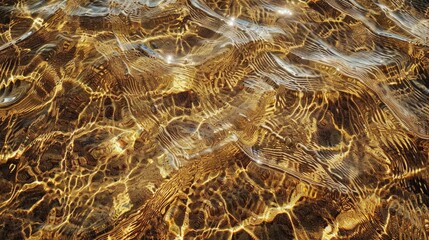 The wavy texture of the water surface with highlights on the water. Close-up of small ripples. Abstract liquid background.