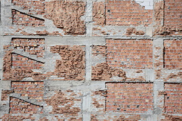 Side Wall of Old Brick Apartment Building