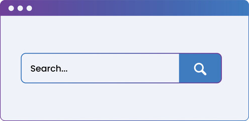 Web browser search bar interface with magnifying glass symbol Vector