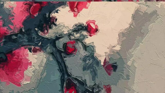 Various oil paintings, flowers, chrysanthemums, forest scenery, roses, peonies, plum blossoms
