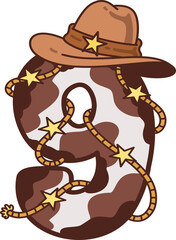 Cowboy Number 9 decoration Illustration